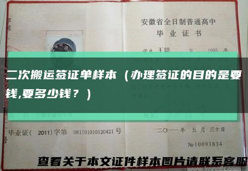 二次搬运签证单样本（办理签证的目的是要钱,要多少钱？）缩略图