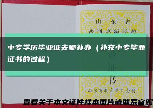 中专学历毕业证去哪补办（补充中专毕业证书的过程）缩略图