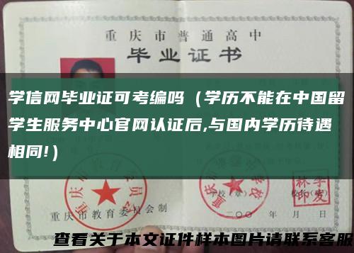 学信网毕业证可考编吗（学历不能在中国留学生服务中心官网认证后,与国内学历待遇相同!）缩略图