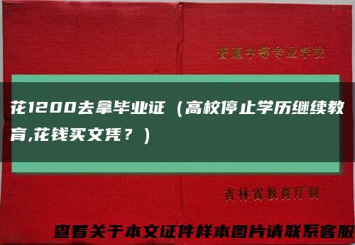 花1200去拿毕业证（高校停止学历继续教育,花钱买文凭？）缩略图