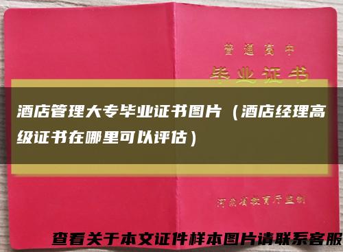 酒店管理大专毕业证书图片（酒店经理高级证书在哪里可以评估）缩略图