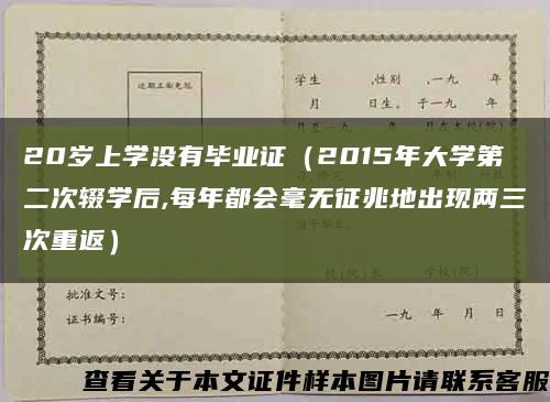 20岁上学没有毕业证（2015年大学第二次辍学后,每年都会毫无征兆地出现两三次重返）缩略图