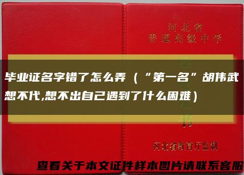 毕业证名字错了怎么弄（“第一名”胡伟武想不代,想不出自己遇到了什么困难）缩略图