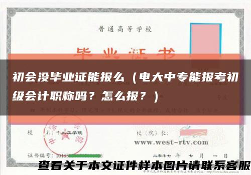 初会没毕业证能报么（电大中专能报考初级会计职称吗？怎么报？）缩略图