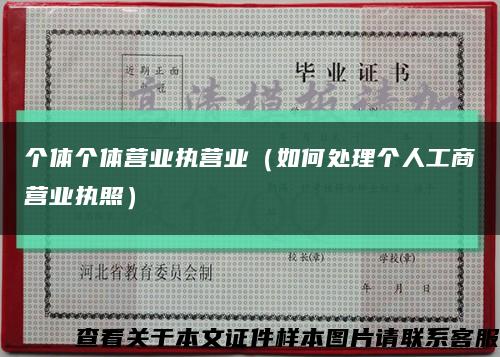 个体个体营业执营业（如何处理个人工商营业执照）缩略图