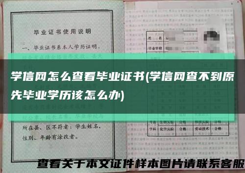 学信网怎么查看毕业证书(学信网查不到原先毕业学历该怎么办)缩略图