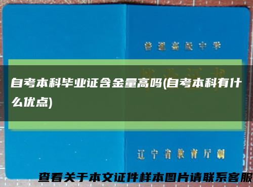 自考本科毕业证含金量高吗(自考本科有什么优点)缩略图