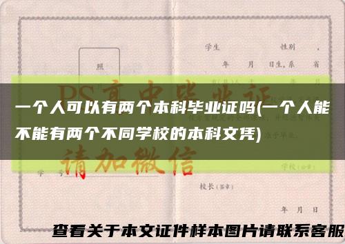 一个人可以有两个本科毕业证吗(一个人能不能有两个不同学校的本科文凭)缩略图