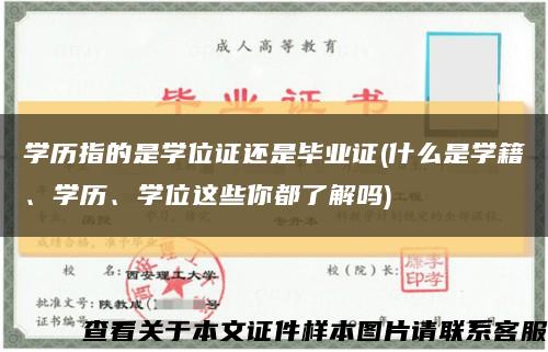 学历指的是学位证还是毕业证(什么是学籍、学历、学位这些你都了解吗)缩略图