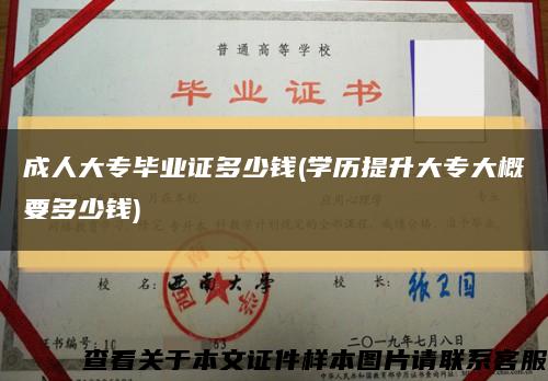 成人大专毕业证多少钱(学历提升大专大概要多少钱)缩略图