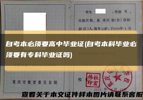 自考本必须要高中毕业证(自考本科毕业必须要有专科毕业证吗)缩略图