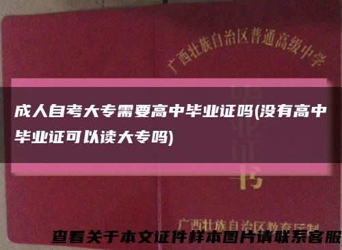 成人自考大专需要高中毕业证吗(没有高中毕业证可以读大专吗)缩略图