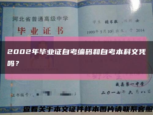 2002年毕业证自考编码和自考本科文凭吗？缩略图