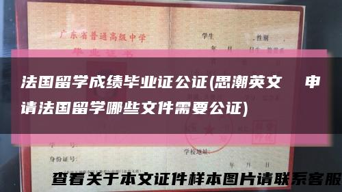 法国留学成绩毕业证公证(思潮英文  申请法国留学哪些文件需要公证)缩略图