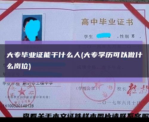 大专毕业证能干什么人(大专学历可以做什么岗位)缩略图