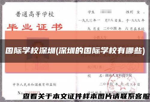 国际学校深圳(深圳的国际学校有哪些)缩略图