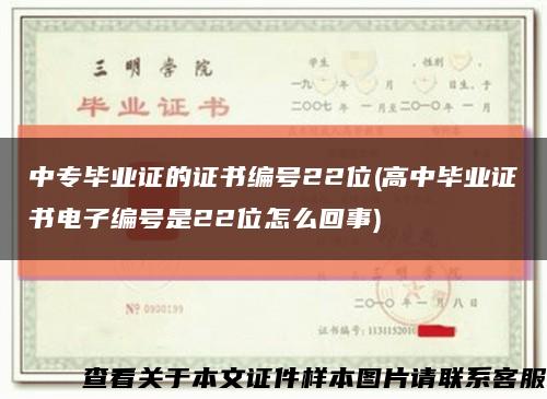 中专毕业证的证书编号22位(高中毕业证书电子编号是22位怎么回事)缩略图