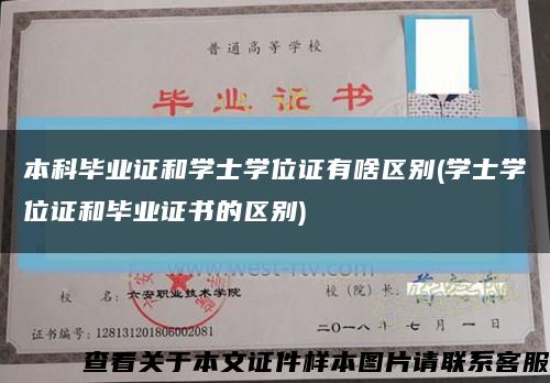 本科毕业证和学士学位证有啥区别(学士学位证和毕业证书的区别)缩略图