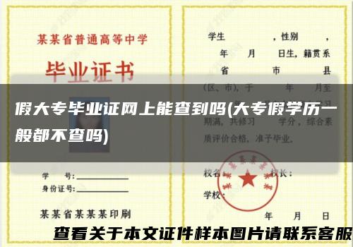 假大专毕业证网上能查到吗(大专假学历一般都不查吗)缩略图