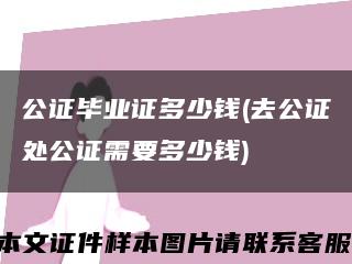 公证毕业证多少钱(去公证处公证需要多少钱)缩略图