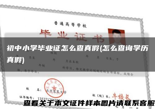 初中小学毕业证怎么查真假(怎么查询学历真假)缩略图