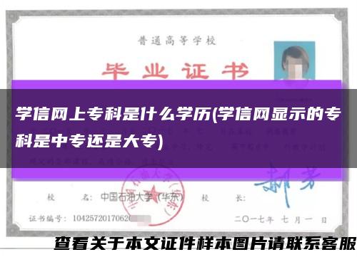 学信网上专科是什么学历(学信网显示的专科是中专还是大专)缩略图