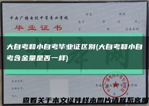 大自考和小自考毕业证区别(大自考和小自考含金量是否一样)缩略图