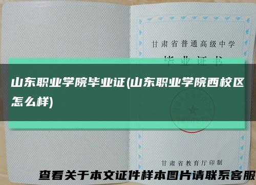 山东职业学院毕业证(山东职业学院西校区怎么样)缩略图