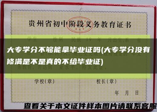 大专学分不够能拿毕业证吗(大专学分没有修满是不是真的不给毕业证)缩略图