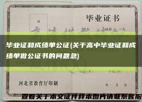 毕业证和成绩单公证(关于高中毕业证和成绩单做公证书的问题急)缩略图