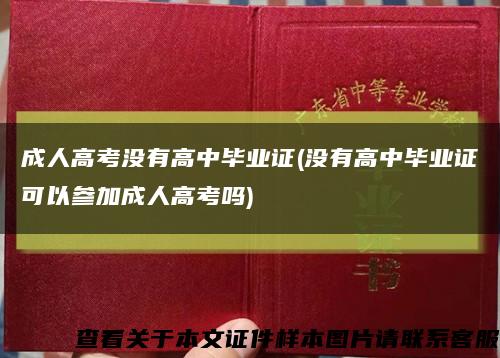 成人高考没有高中毕业证(没有高中毕业证可以参加成人高考吗)缩略图