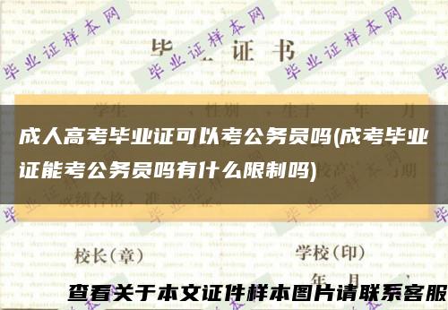 成人高考毕业证可以考公务员吗(成考毕业证能考公务员吗有什么限制吗)缩略图