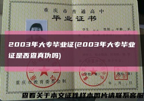 2003年大专毕业证(2003年大专毕业证是否查真伪吗)缩略图