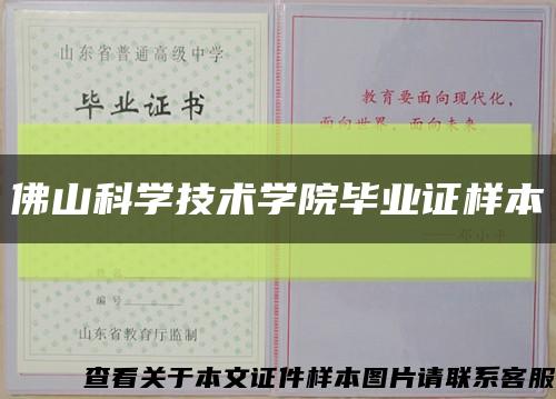 佛山科学技术学院毕业证样本缩略图