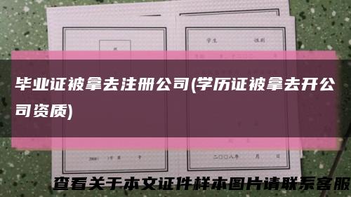 毕业证被拿去注册公司(学历证被拿去开公司资质)缩略图