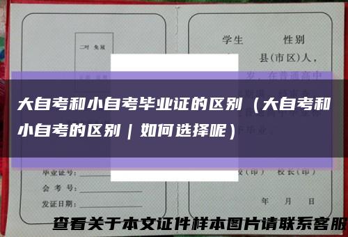 大自考和小自考毕业证的区别（大自考和小自考的区别｜如何选择呢）缩略图