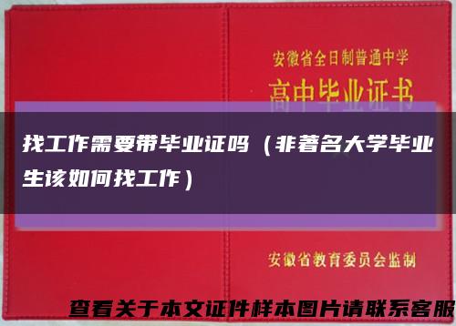 找工作需要带毕业证吗（非著名大学毕业生该如何找工作）缩略图