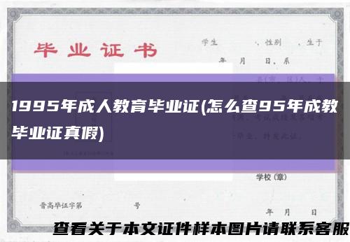 1995年成人教育毕业证(怎么查95年成教毕业证真假)缩略图