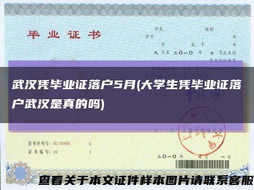 武汉凭毕业证落户5月(大学生凭毕业证落户武汉是真的吗)缩略图