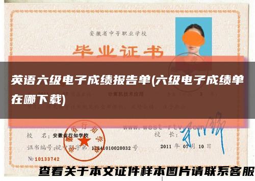 英语六级电子成绩报告单(六级电子成绩单在哪下载)缩略图