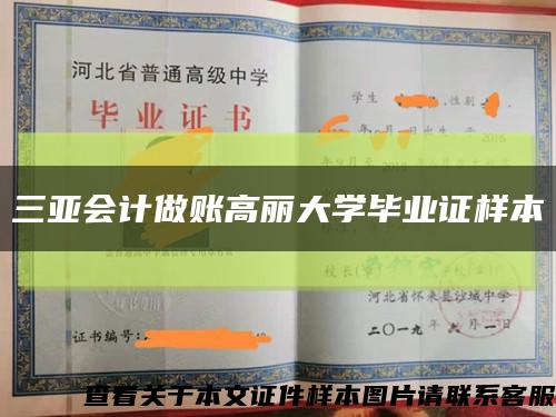 三亚会计做账高丽大学毕业证样本缩略图