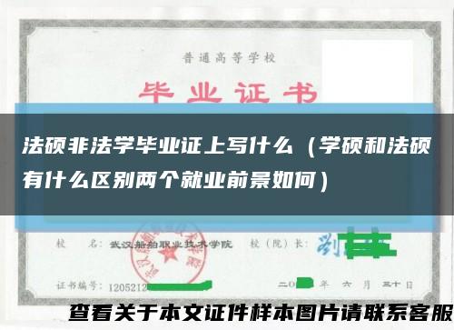 法硕非法学毕业证上写什么（学硕和法硕有什么区别两个就业前景如何）缩略图