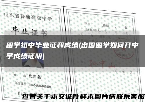 留学初中毕业证和成绩(出国留学如何开中学成绩证明)缩略图