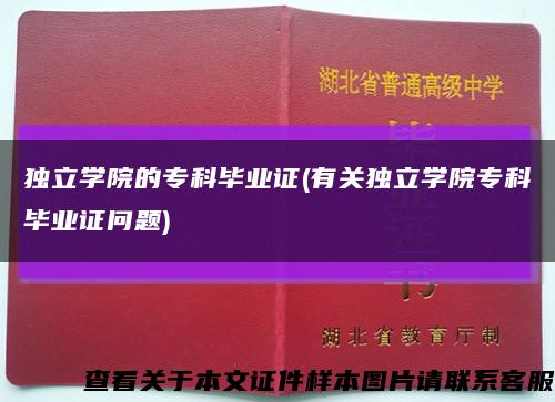 独立学院的专科毕业证(有关独立学院专科毕业证问题)缩略图