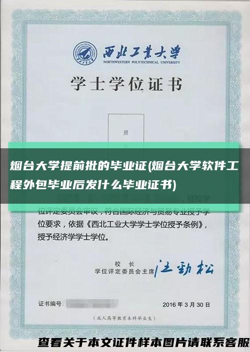 烟台大学提前批的毕业证(烟台大学软件工程外包毕业后发什么毕业证书)缩略图