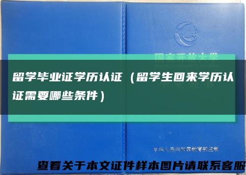 留学毕业证学历认证（留学生回来学历认证需要哪些条件）缩略图