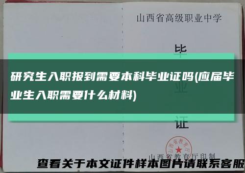 研究生入职报到需要本科毕业证吗(应届毕业生入职需要什么材料)缩略图