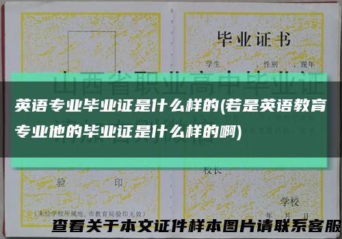 英语专业毕业证是什么样的(若是英语教育专业他的毕业证是什么样的啊)缩略图