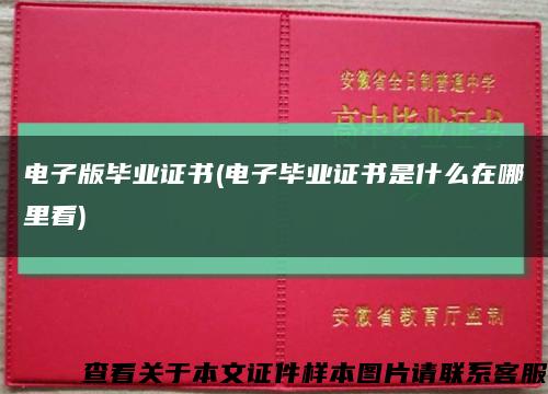 电子版毕业证书(电子毕业证书是什么在哪里看)缩略图