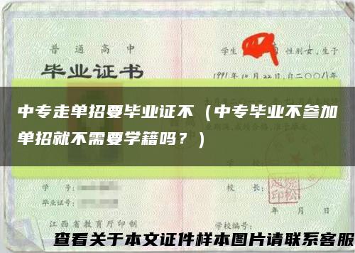 中专走单招要毕业证不（中专毕业不参加单招就不需要学籍吗？）缩略图